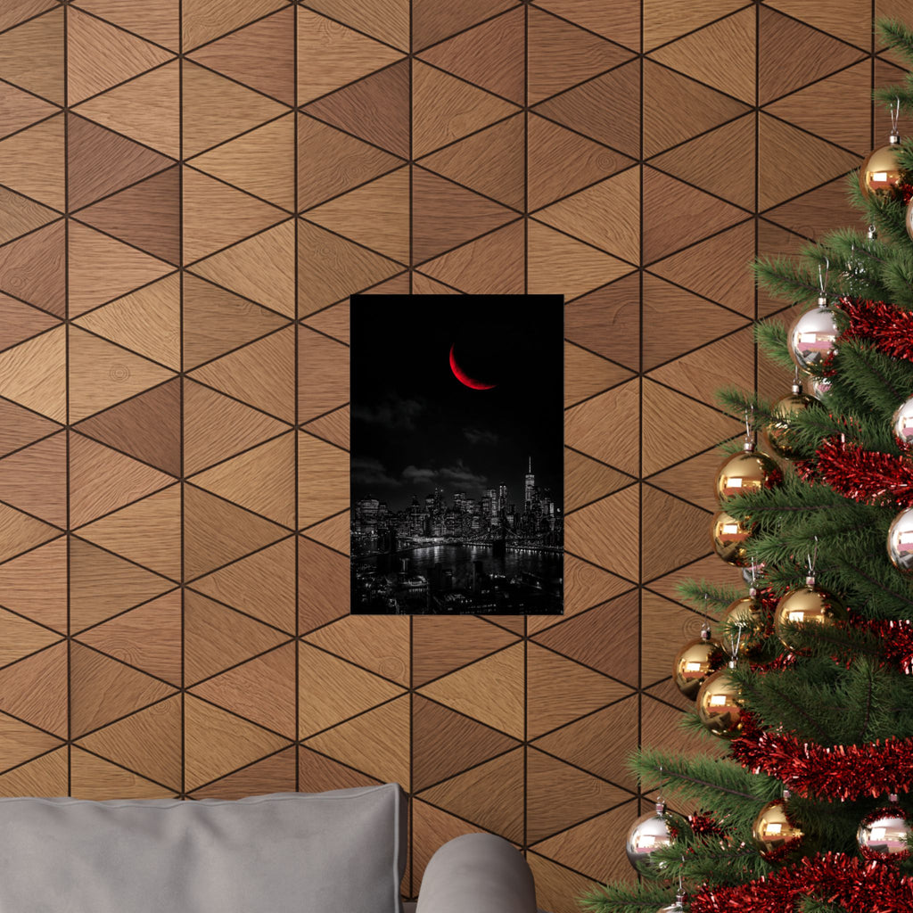 Red Crescent - Red Wall Decor | Matte Poster