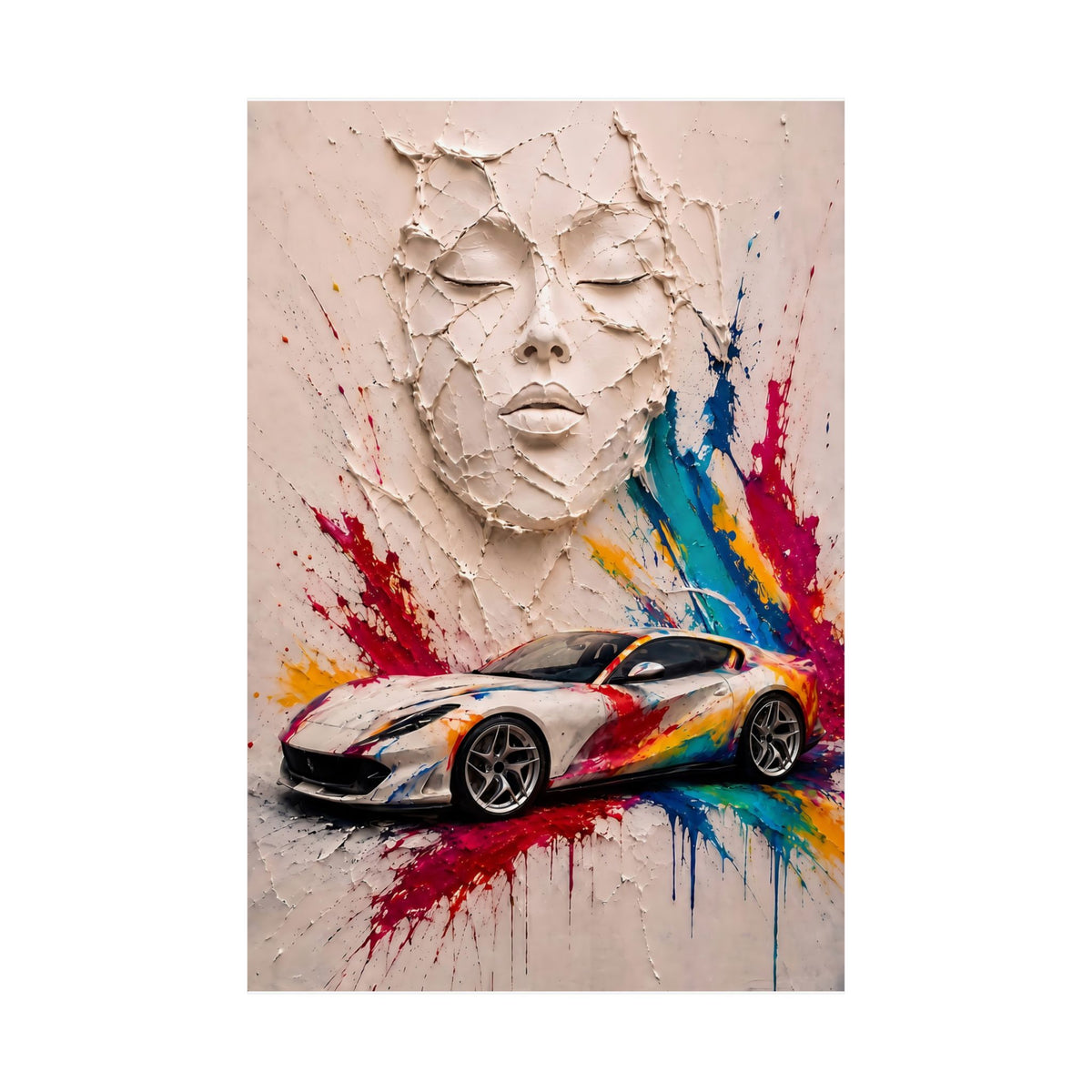 Full Throttle - Supercar Splash Art | Matte Poster