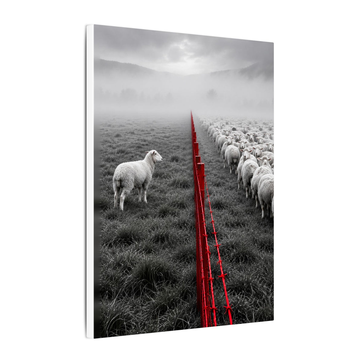Lone Lamb - Black and White Wall Art | Canvas