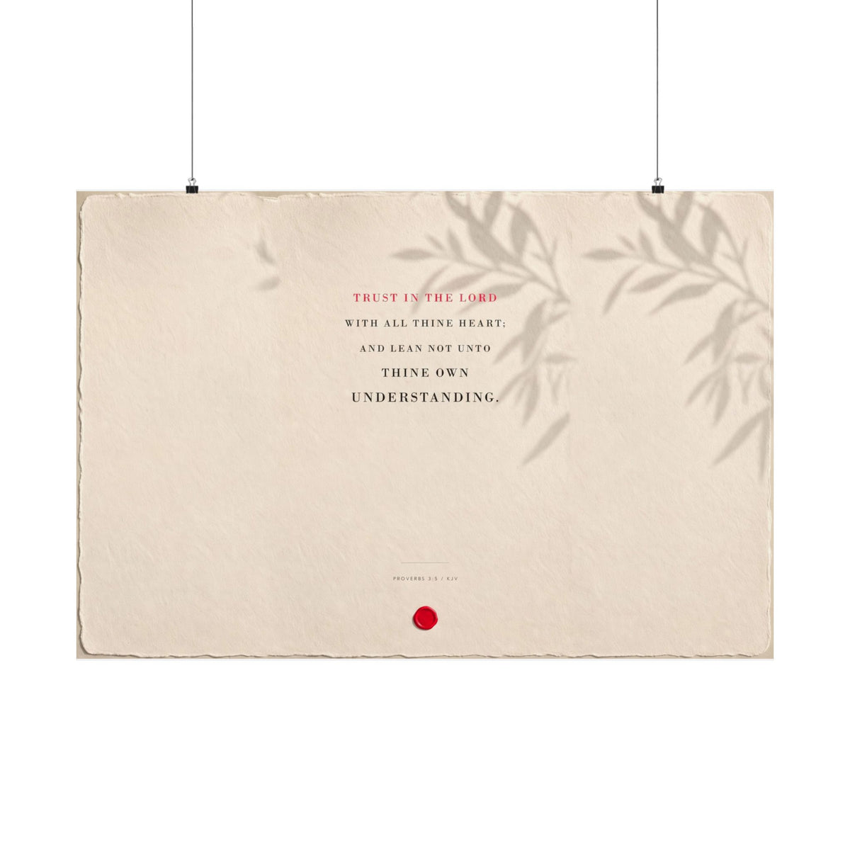 Trust in the Lord - Proverbs 3:5 Bible Verse Wall Art | Matte Poster (Landscape)