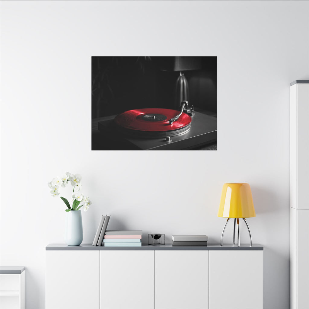 Red Vinyl - Mens Office Wall Art | Canvas (Landscape)