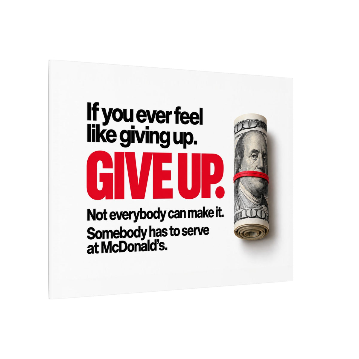 Give Up - Meme Wall Art | Canvas (Landscape)