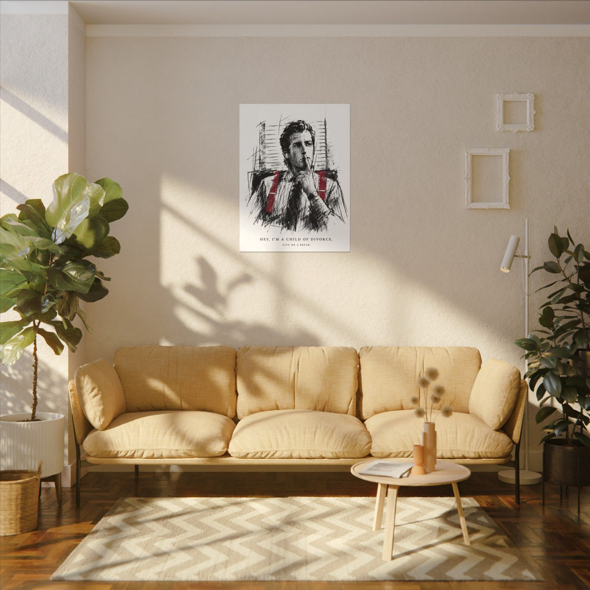 Child of Divorce Sketch - Dark Office Wall Art | Canvas