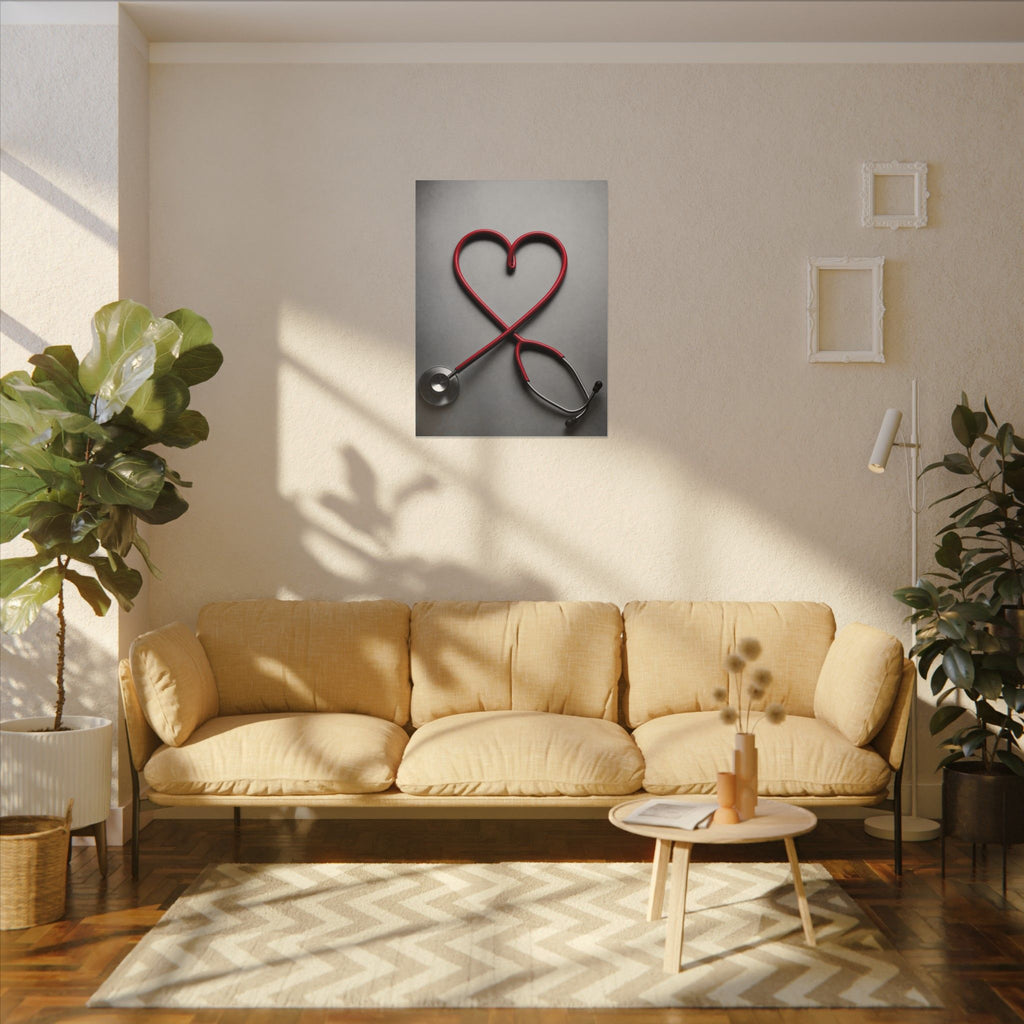 The Stethoscope Heart - Doctor's Office Wall Art | Canvas