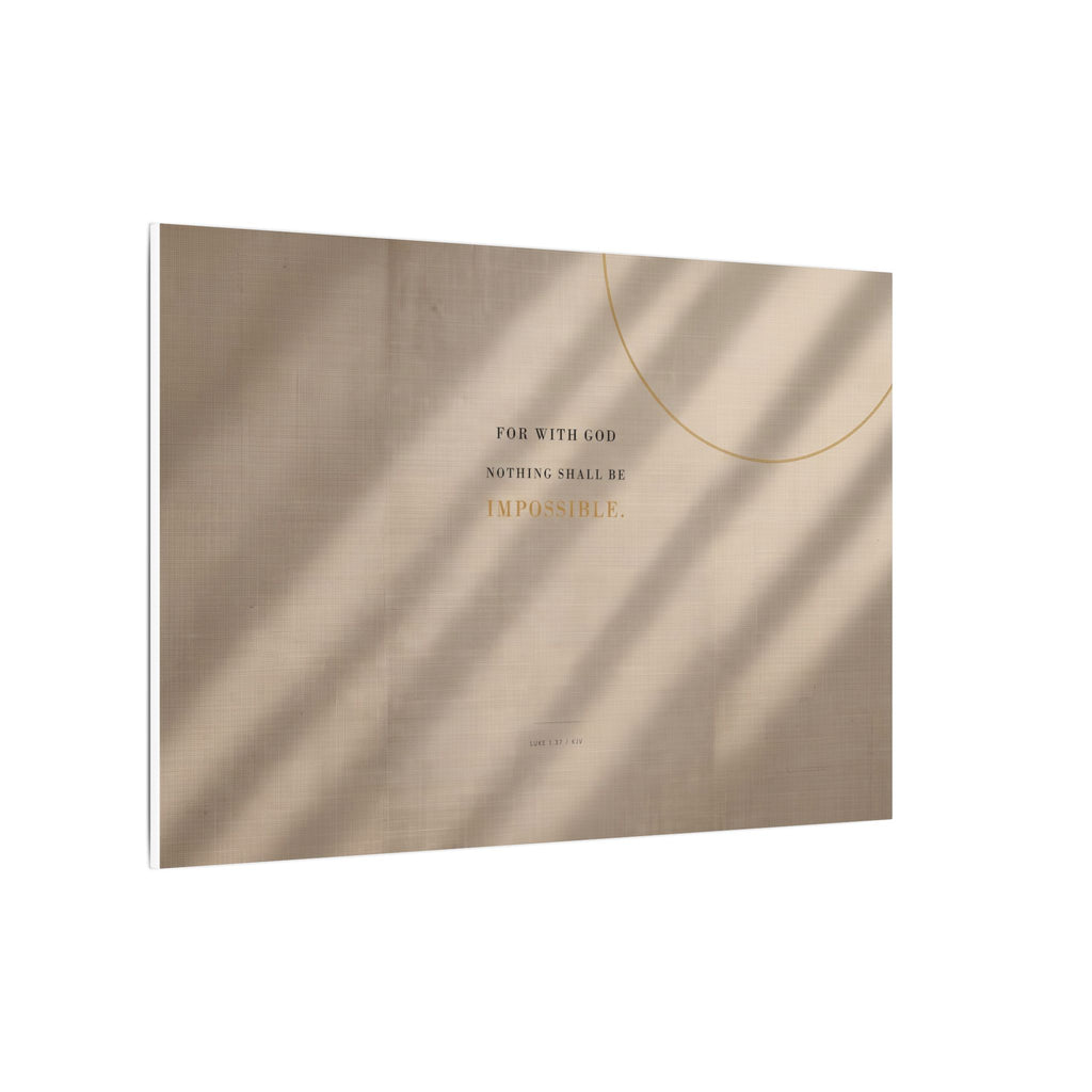 Nothing Shall Be Impossible - Luke 1:37 Bible Verse Wall Art | Canvas (Landscape)
