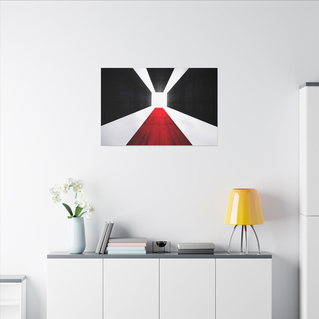 The Red Facade - Red Wall Decor | Canvas (Landscape)