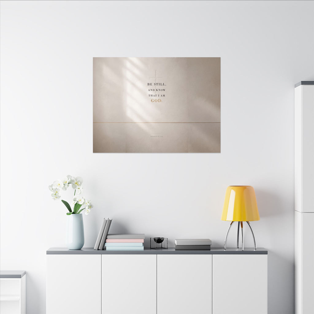 Be Still - Psalm 46:10 Bible Verse Wall Art | Canvas (Landscape)