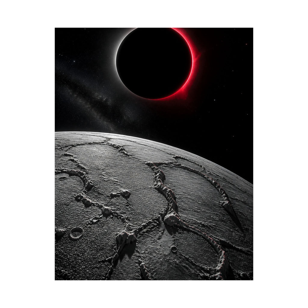 Red Eclipse - Moon Wall Art | Matte Poster