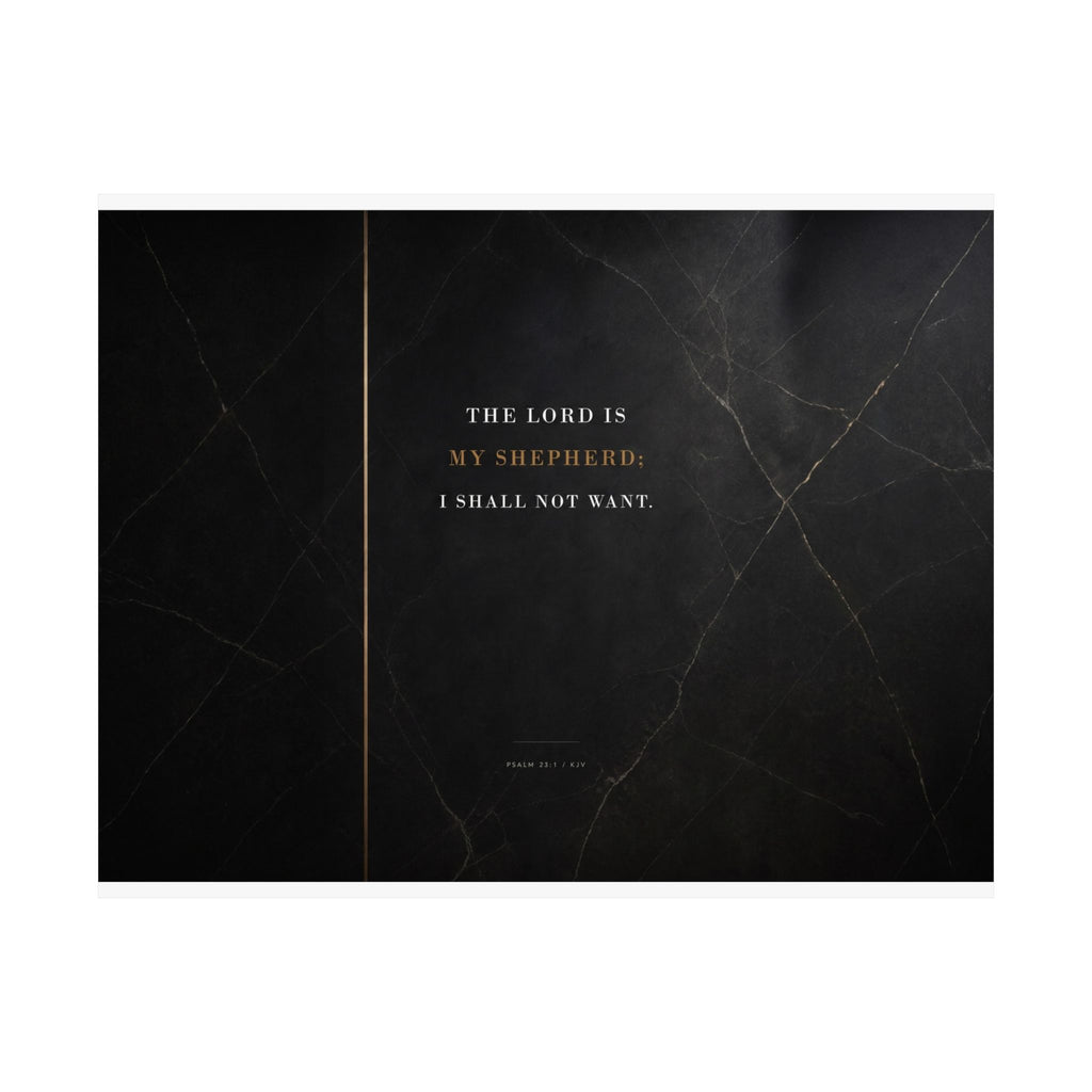 The Lord Is My Shepherd - Psalm 23 Scripture Wall Art | Matte Poster (Landscape)