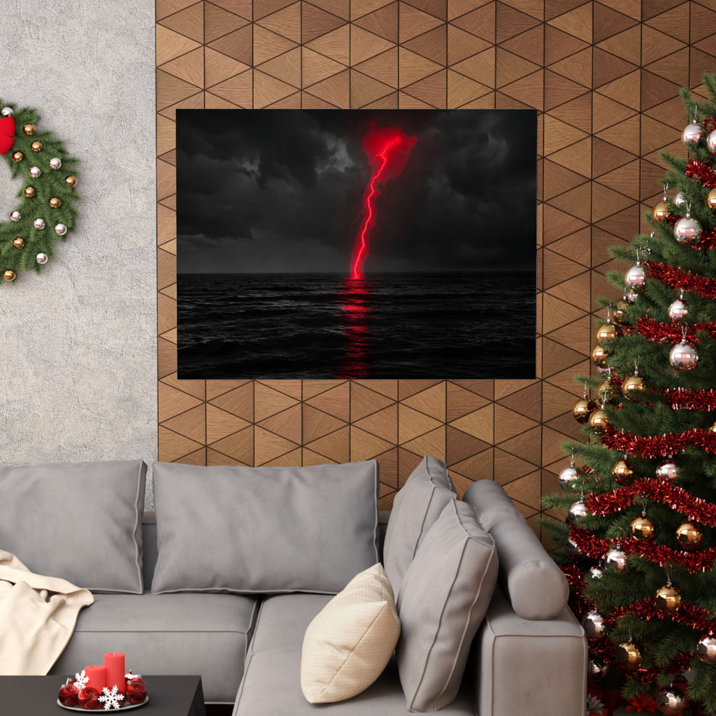 Red Strike - Red And Black Art | Matte Poster (Landscape)