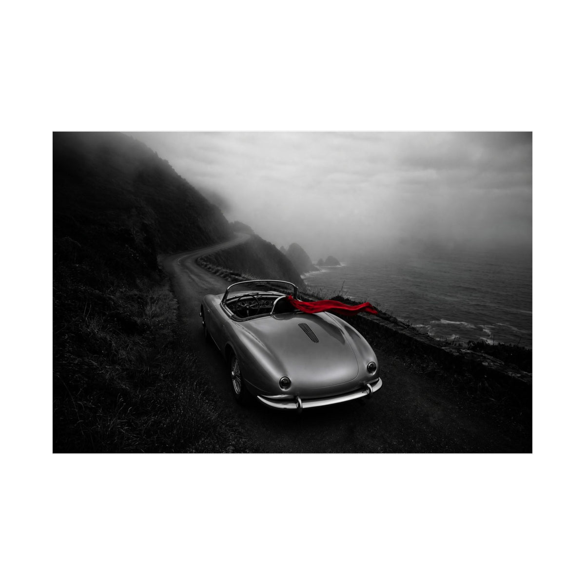 Coastal Roadster - Classic Car Wall Art | Matte Poster (Landscape)