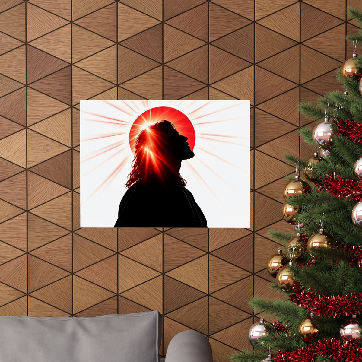 Jesus Silhouette - Christian Wall Art | Matte Poster (Landscape)