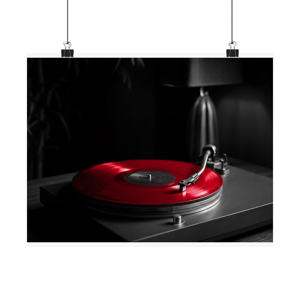 Red Vinyl - Mens Office Wall Art | Matte Poster (Landscape)