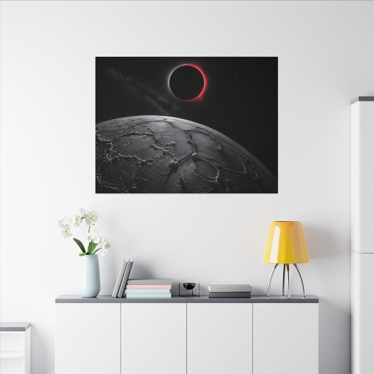 Red Eclipse - Moon Wall Art | Canvas (Landscape)