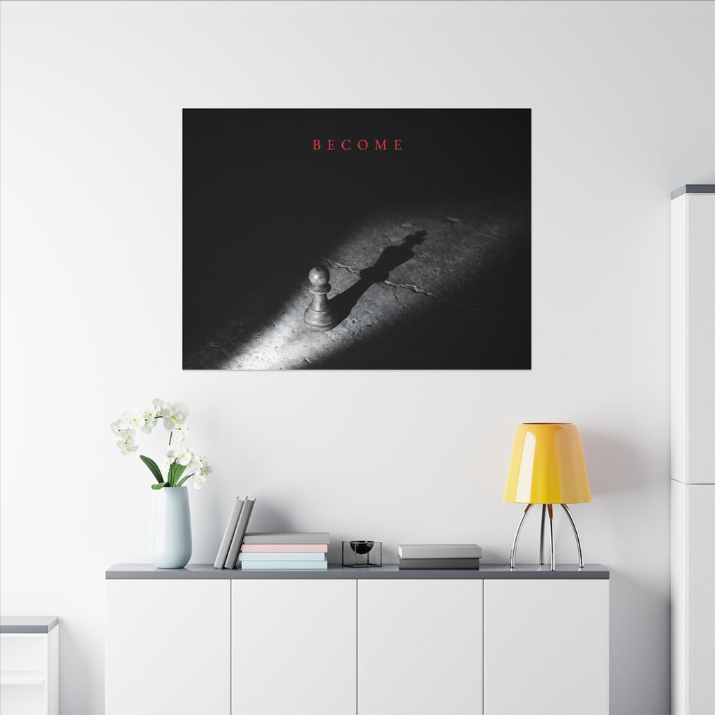 Become - Chess King Shadow Wall Art | Canvas (Landscape)