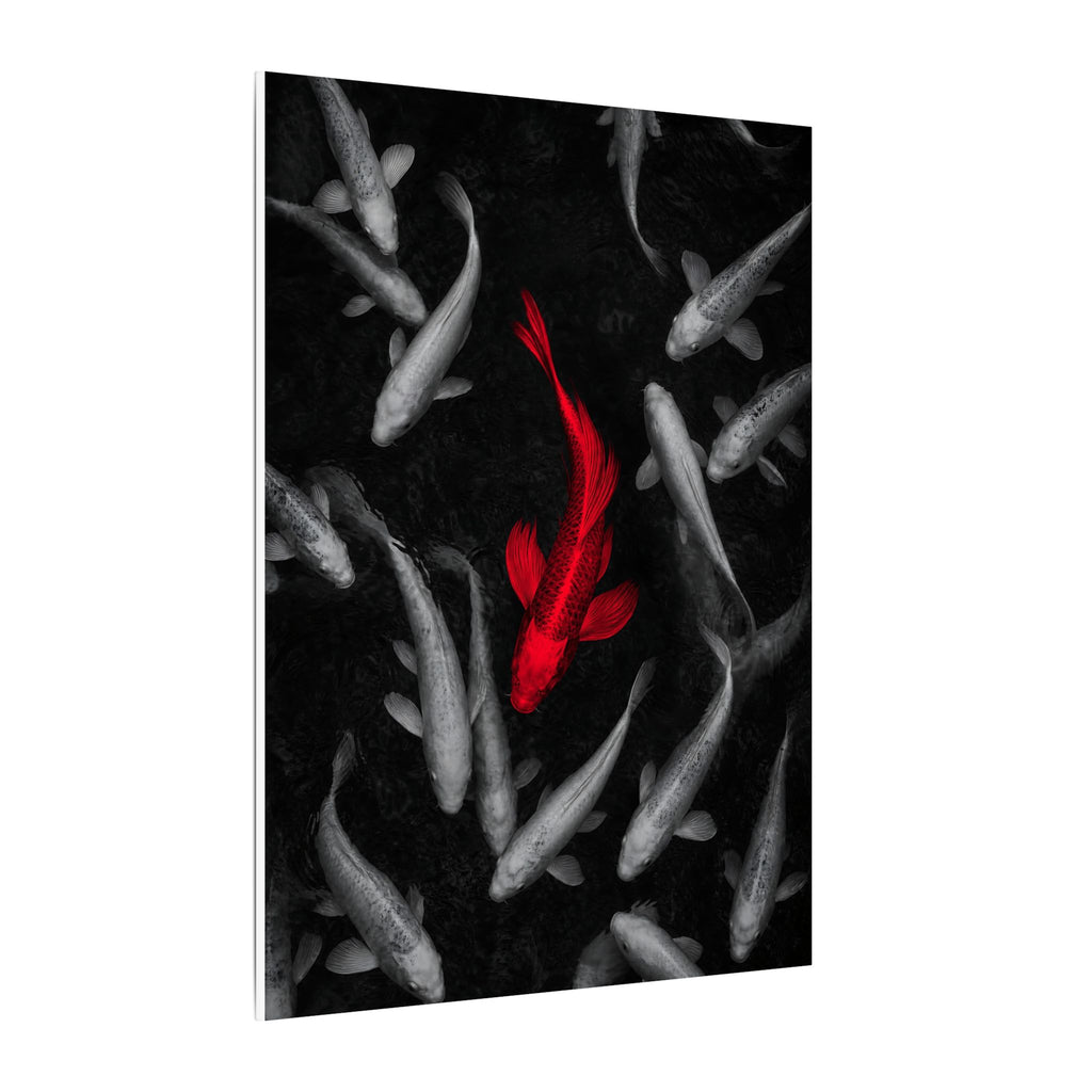The Red Koi - Red And Black Wall Art | Canvas