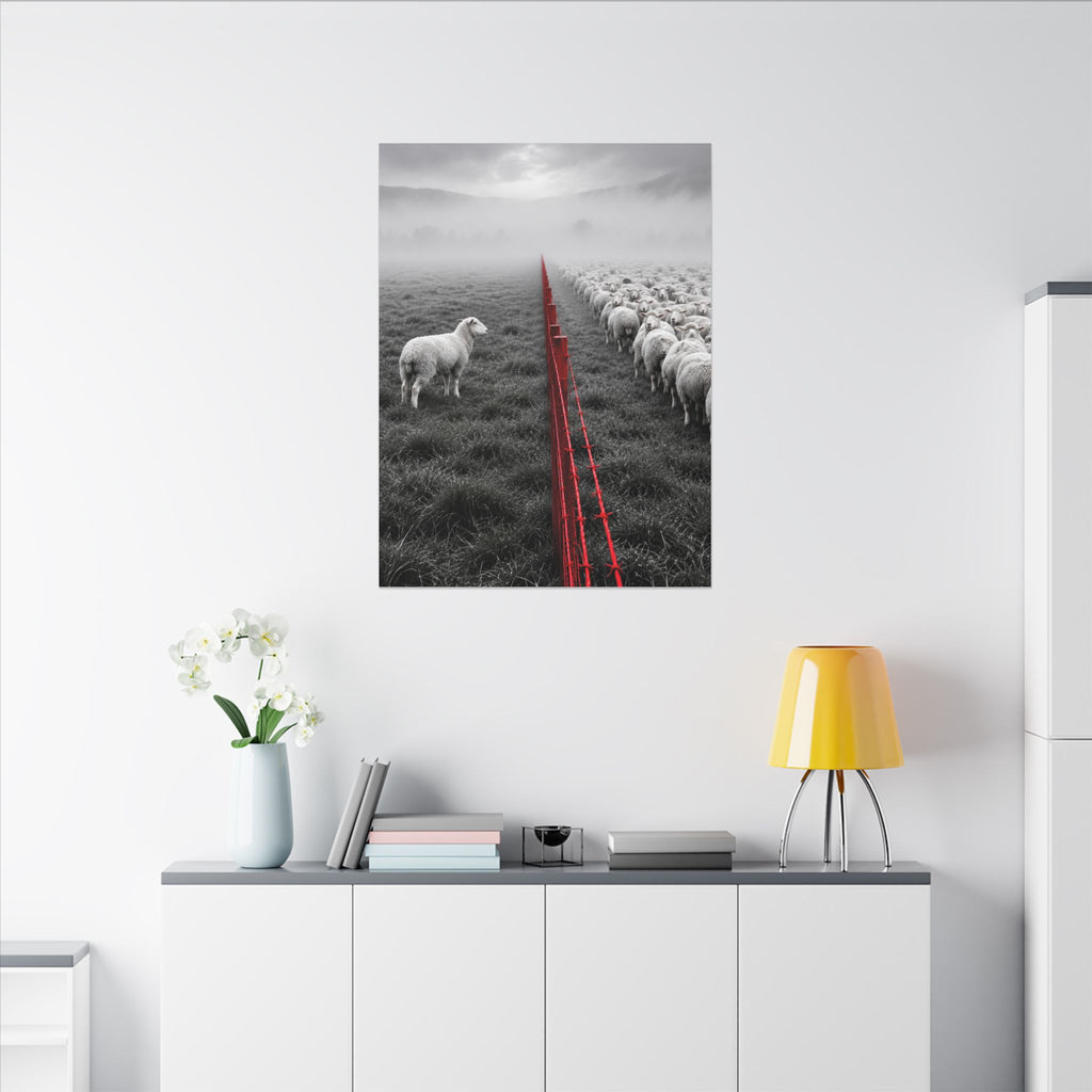 Lone Lamb - Black and White Wall Art | Canvas