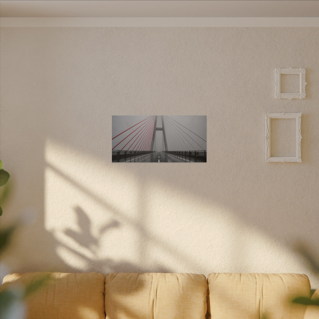 Span in Fog - Red and Black Wall Art | Canvas (Panoramic)