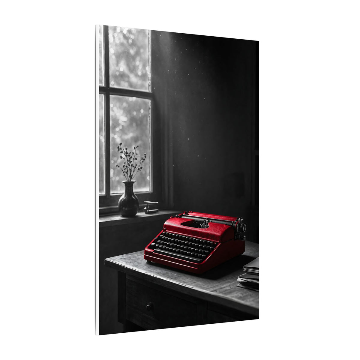 The Red Typewriter - Unique Office Wall Art | Canvas