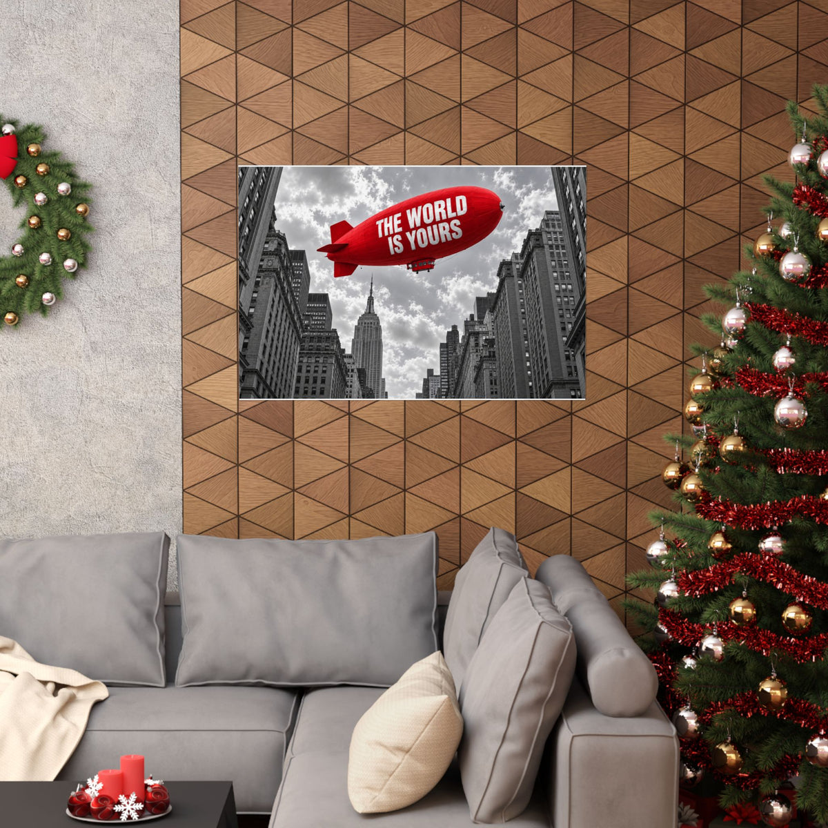 The World Is Yours Blimp - Office Wall Art | Matte Poster (Landscape)