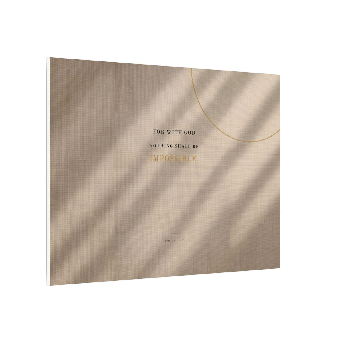 Nothing Shall Be Impossible - Luke 1:37 Bible Verse Wall Art | Canvas (Landscape)