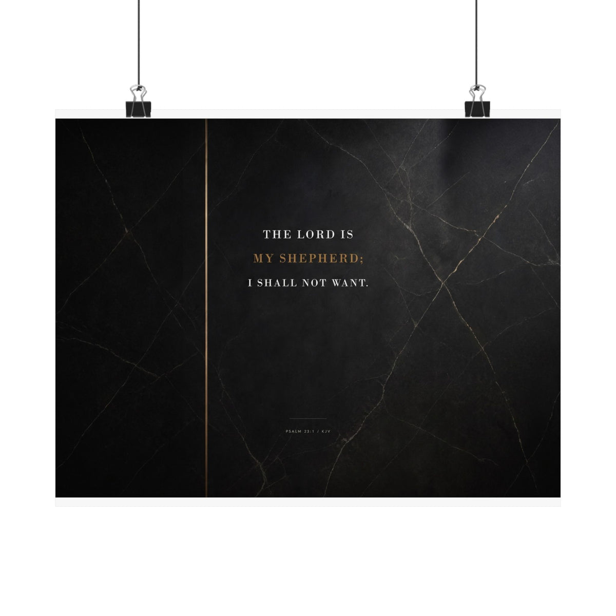 The Lord Is My Shepherd - Psalm 23 Scripture Wall Art | Matte Poster (Landscape)