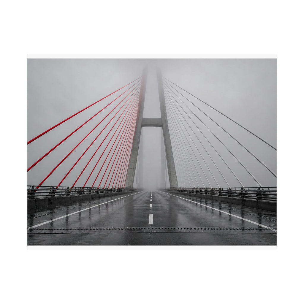 Span in Fog - Red Wall Decor | Matte Poster (Landscape)