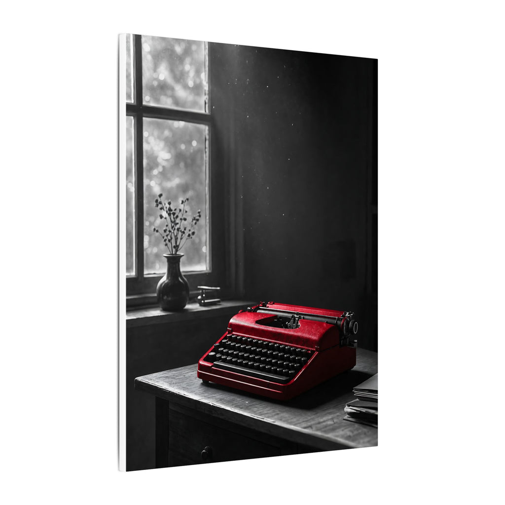 The Red Typewriter - Unique Office Wall Art | Canvas