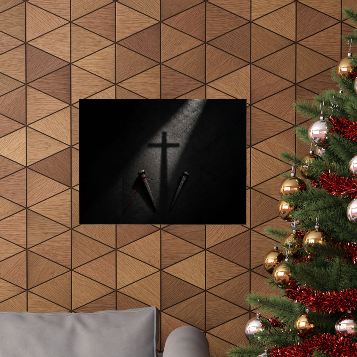 Nails and Shadow - Christian Wall Art | Matte Poster (Landscape)