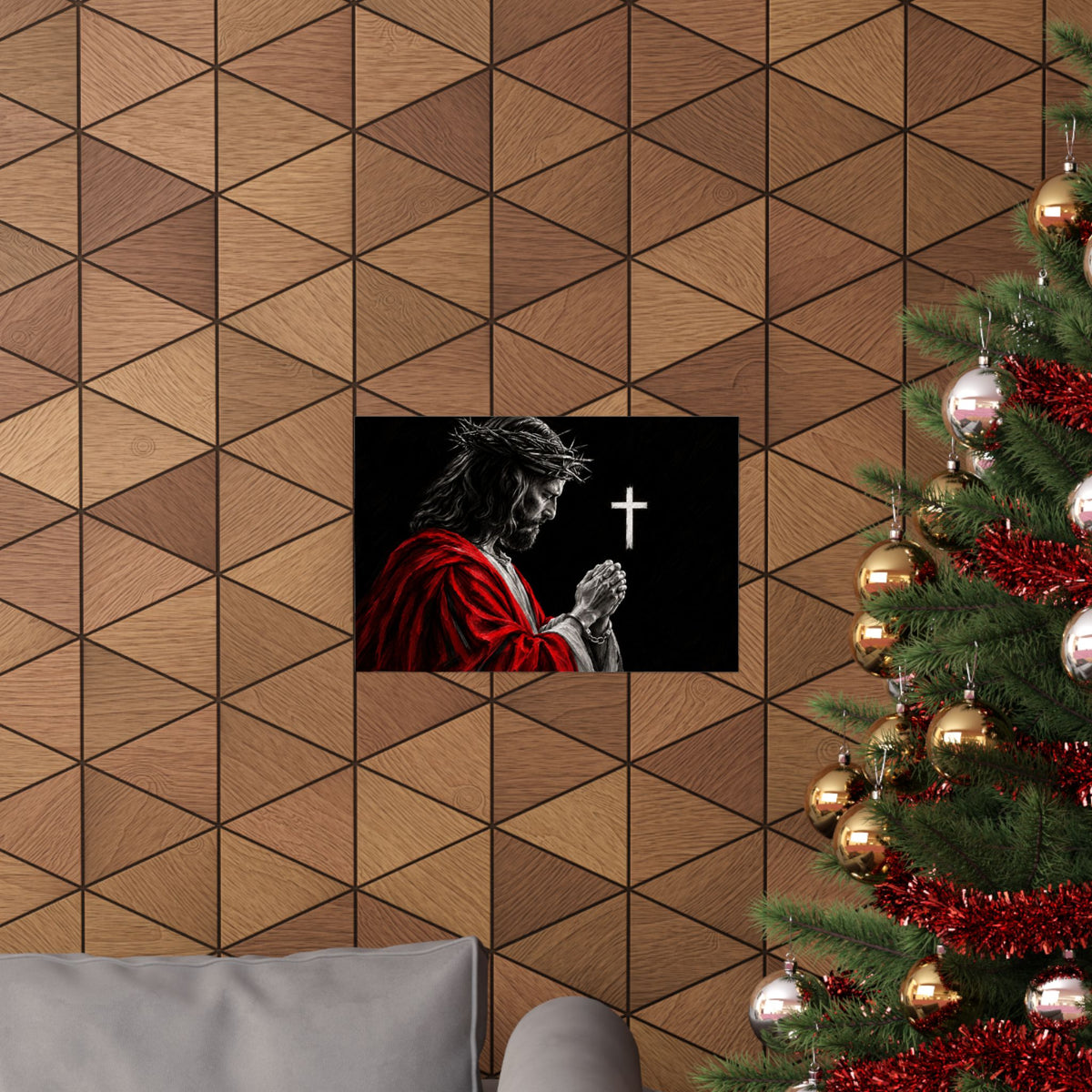 Praying Jesus - Christian Wall Art | Matte Poster (Landscape)