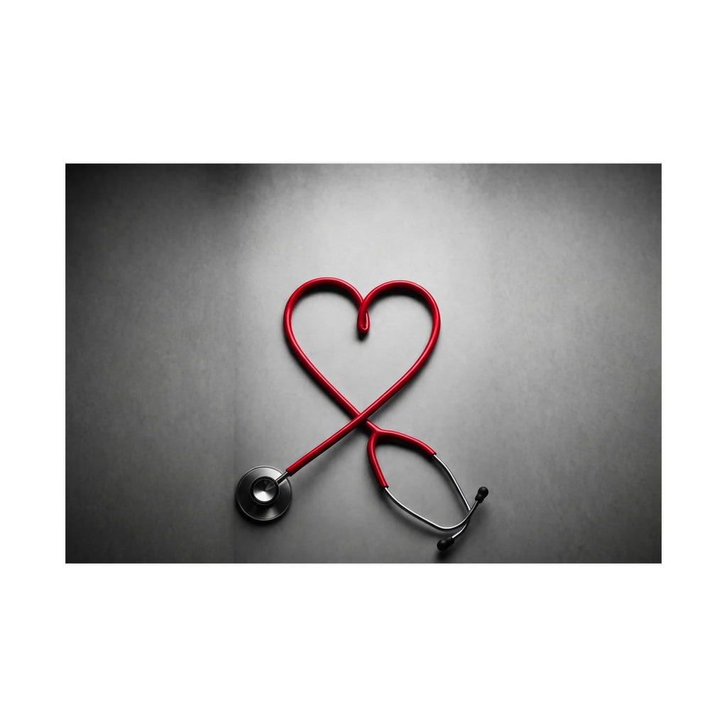 The Stethoscope Heart - Doctor's Office Wall Art | Matte Poster (Landscape)
