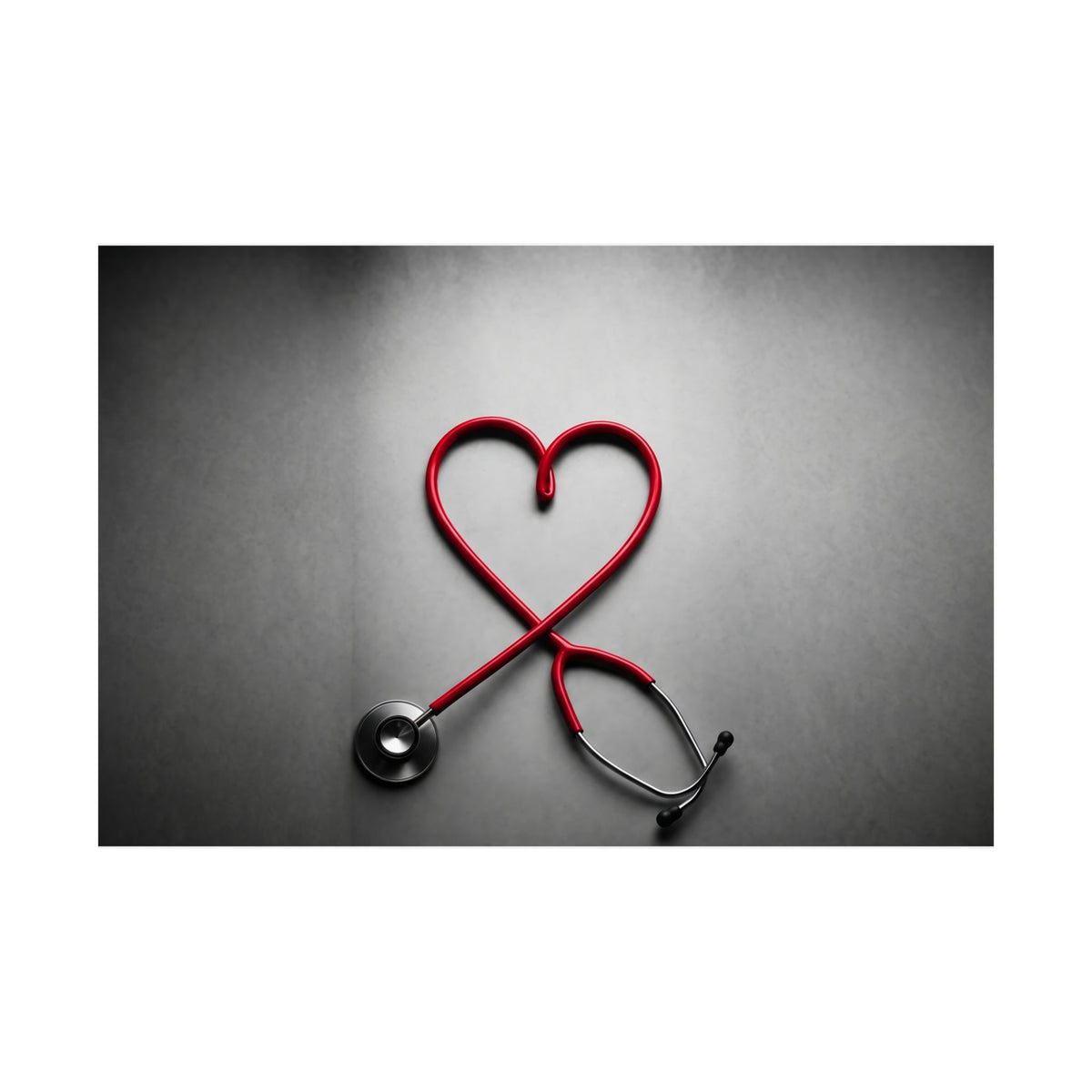 The Stethoscope Heart - Doctor's Office Wall Art | Matte Poster (Landscape)