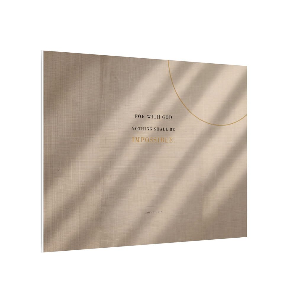 Nothing Shall Be Impossible - Luke 1:37 Bible Verse Wall Art | Canvas (Landscape)
