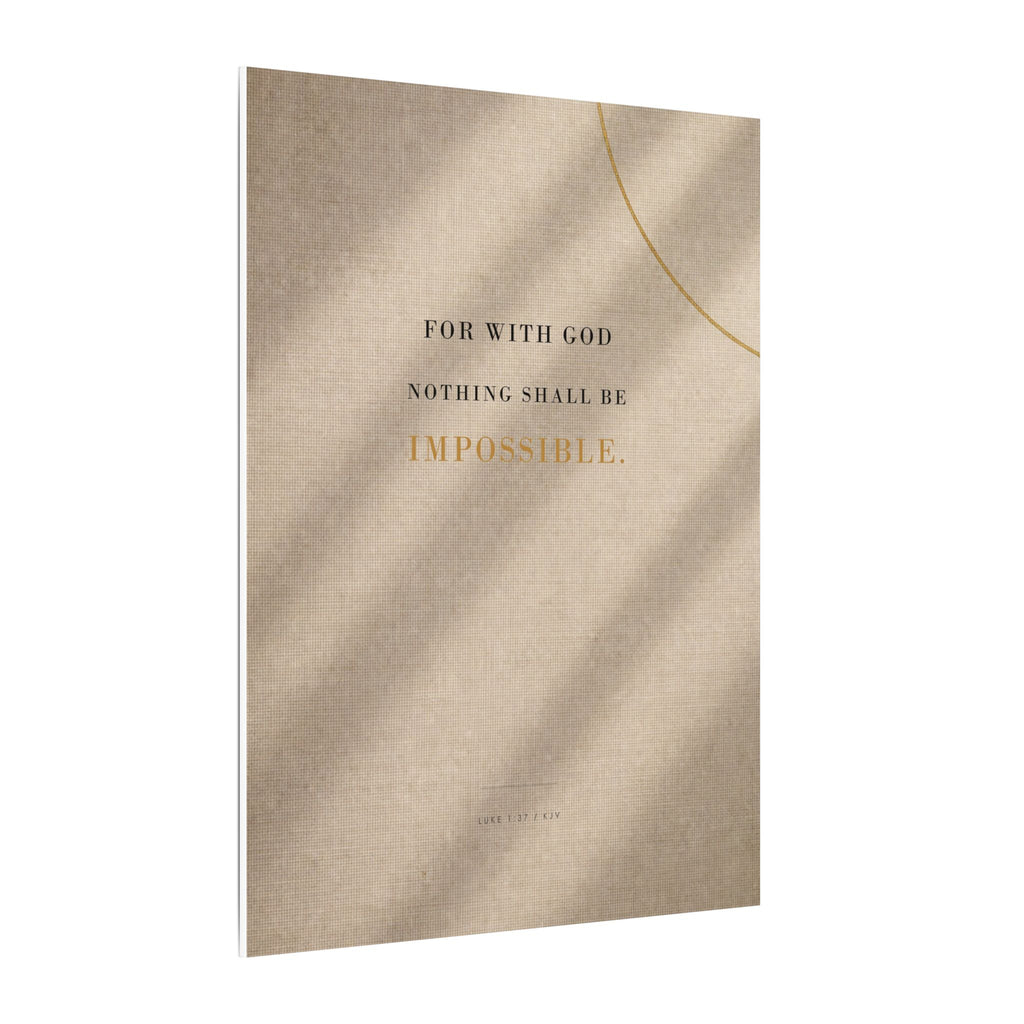 Nothing Shall Be Impossible - Luke 1:37 Bible Verse Wall Art | Canvas