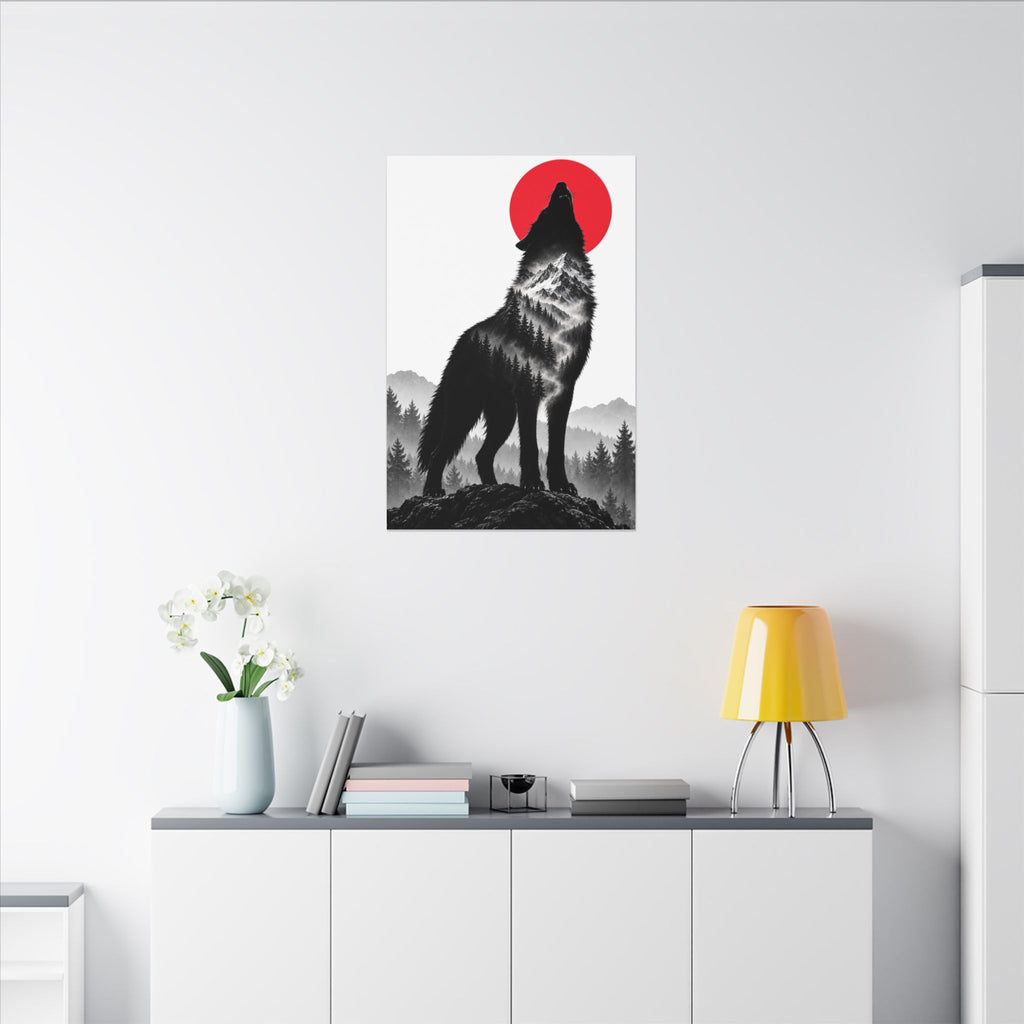 Howling Wolf - Dark Wall Art | Canvas