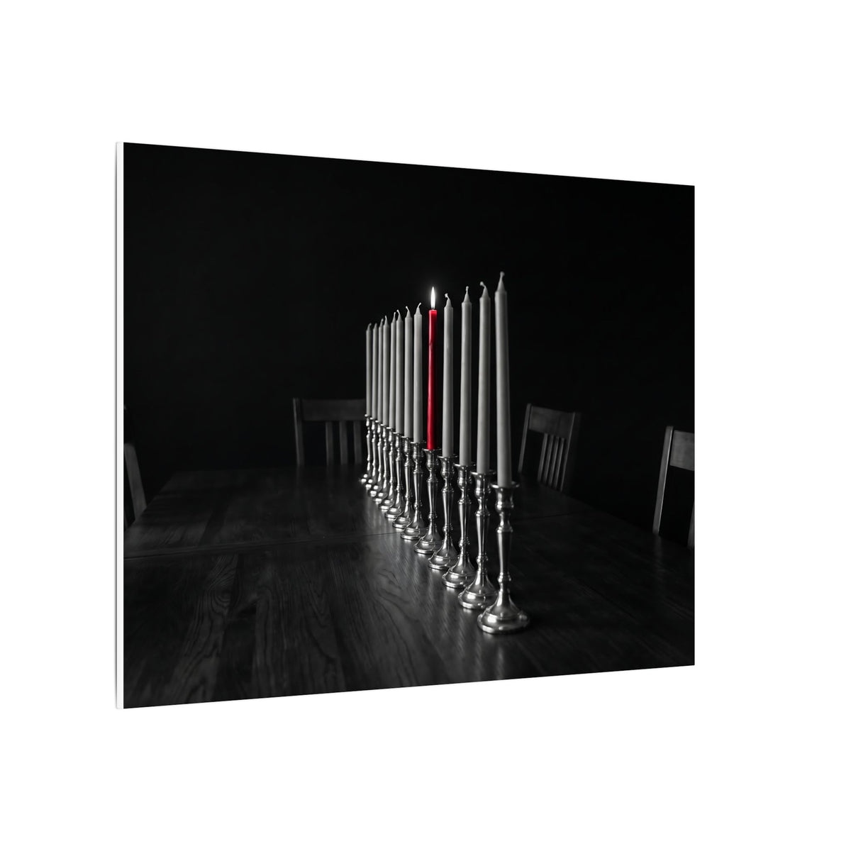 One Candle Lit - Dining Room Wall Art | Canvas (Landscape)