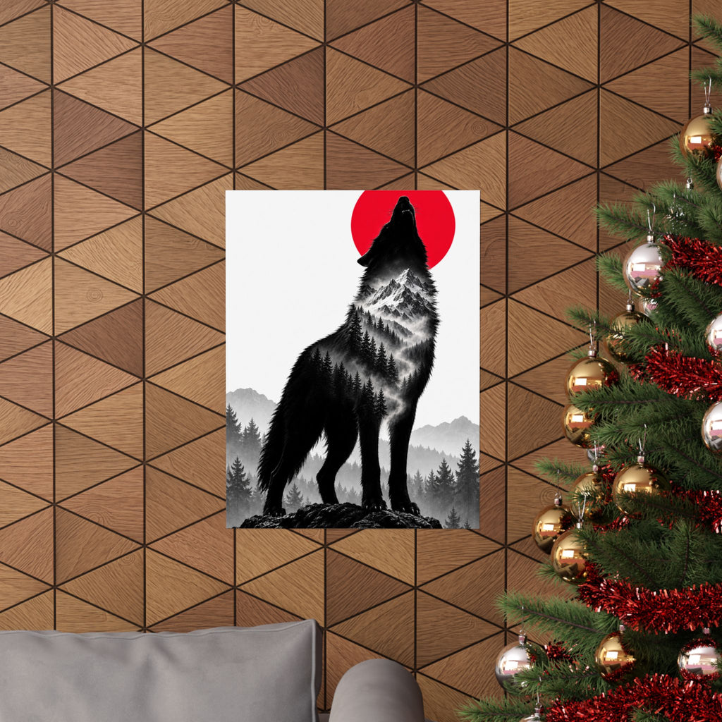 Howling Wolf - Dark Wall Art | Matte Poster