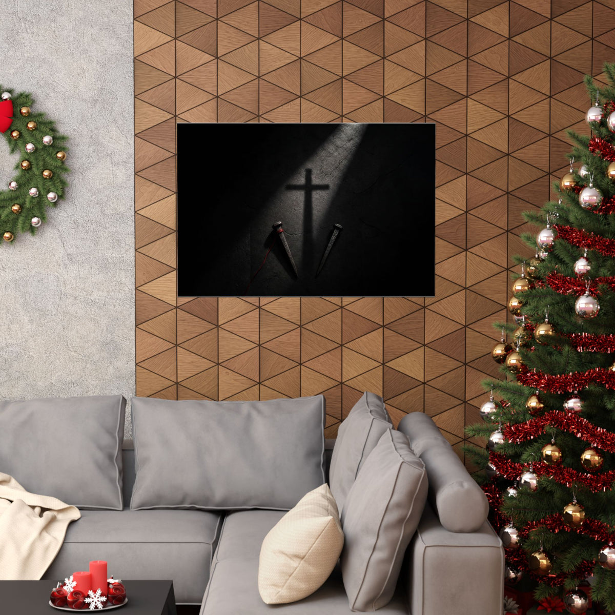 Nails and Shadow - Christian Wall Art | Matte Poster (Landscape)