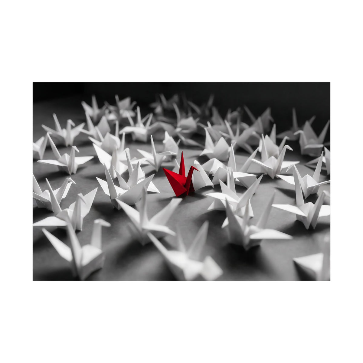 The Red Crane - Unique Wall Art For Office | Matte Poster (Landscape)