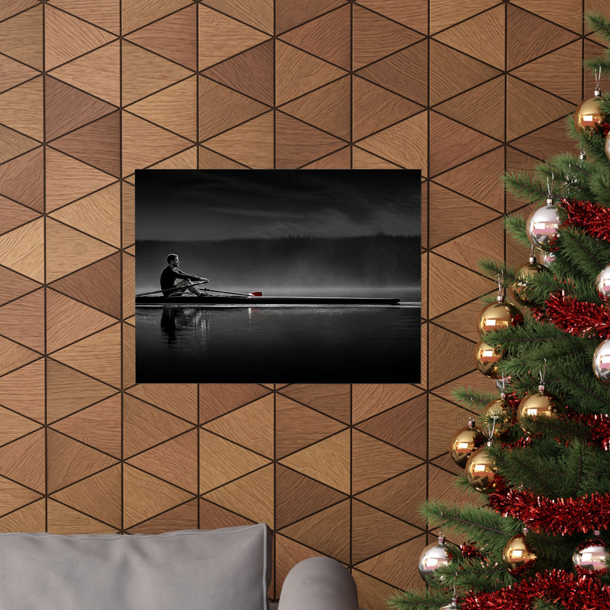 No One Rows for You - Black and White Bedroom Wall Art | Matte Poster (Landscape)