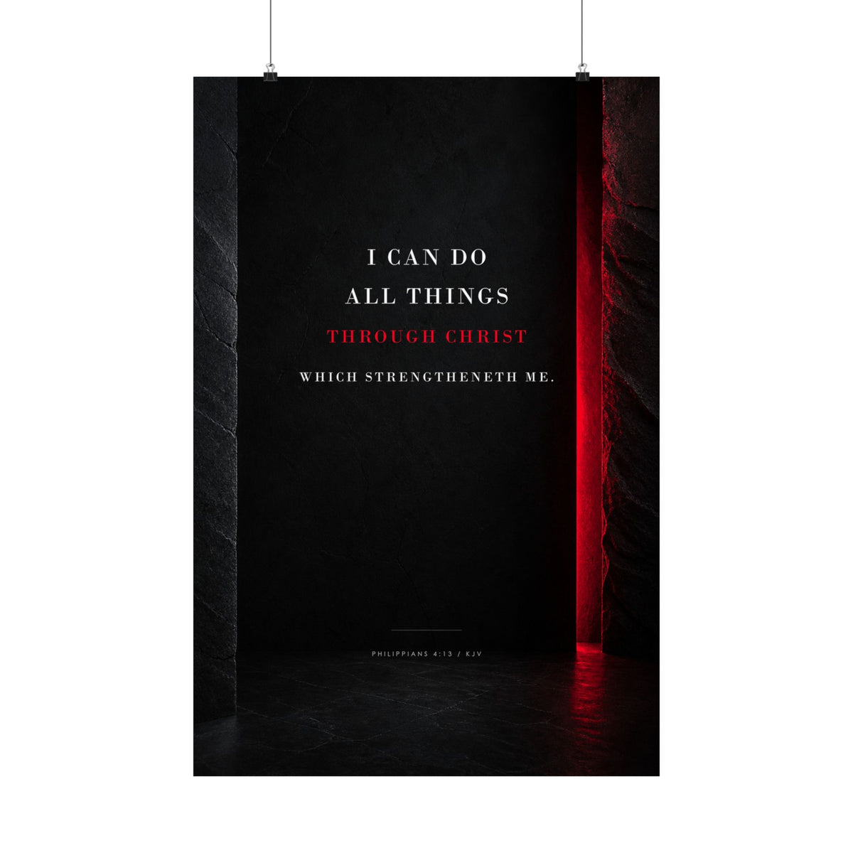 All Things Through Christ - Philippians 4:13 Scripture Wall Art | Matte Poster