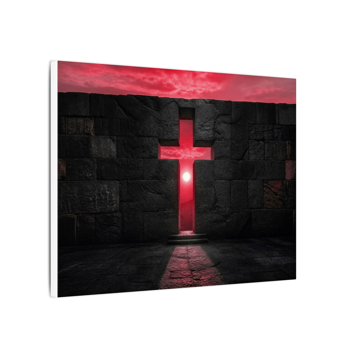 Light Through Stone - Modern Cross Wall Art | Canvas (Landscape)