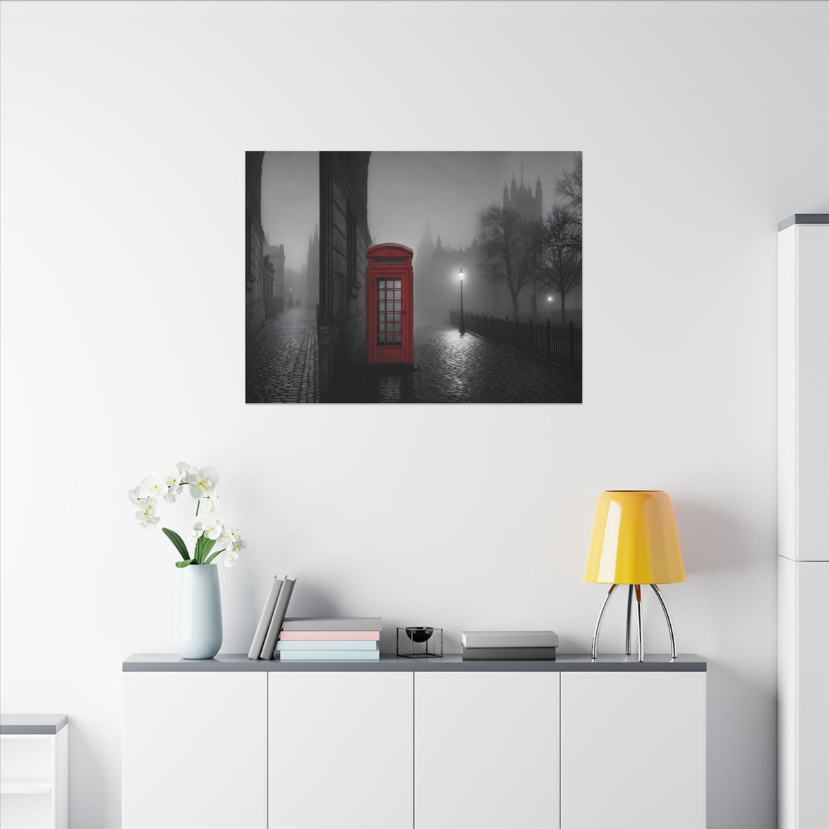 The Red Booth - Unique Office Art | Canvas (Landscape)