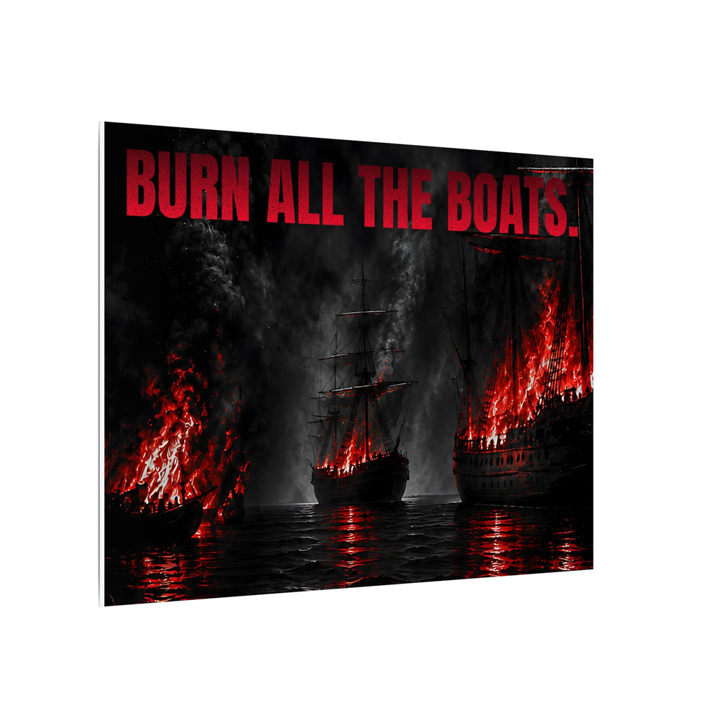 Burn All the Boats - Nautical Wall Art | Canvas (Landscape)