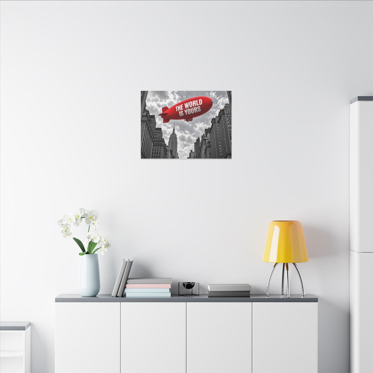 The World Is Yours Blimp - Office Wall Art | Canvas (Landscape)