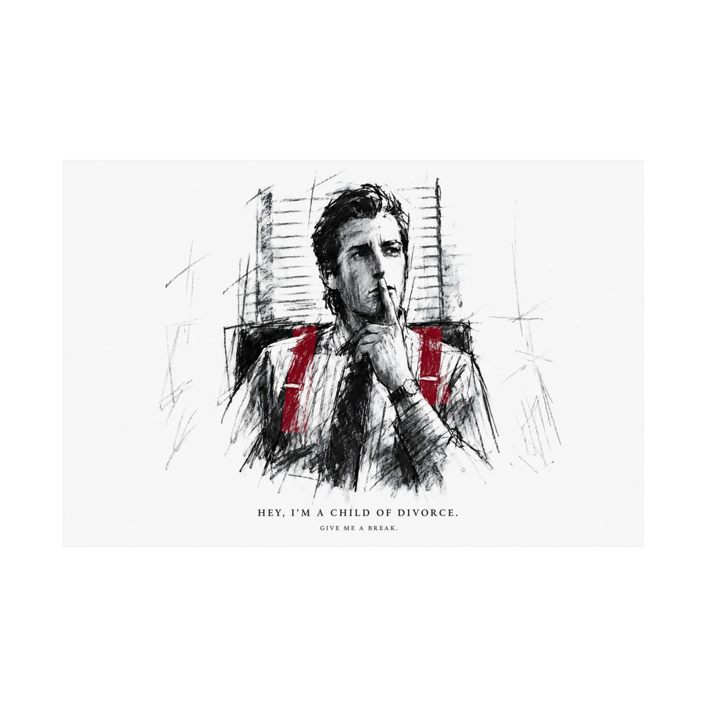Child of Divorce Sketch - Dark Office Wall Art | Matte Poster (Landscape)