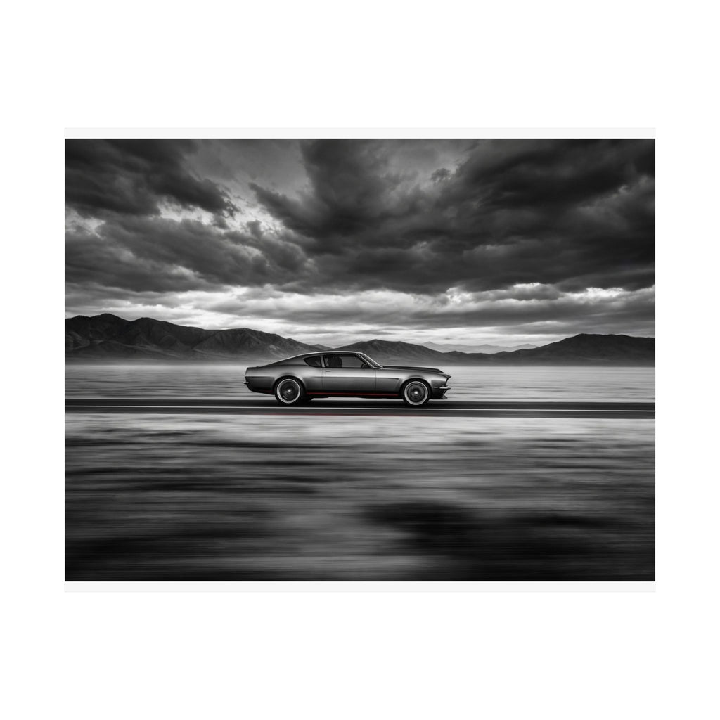 Open Road Velocity - Muscle Car Wall Art | Matte Poster (Landscape)