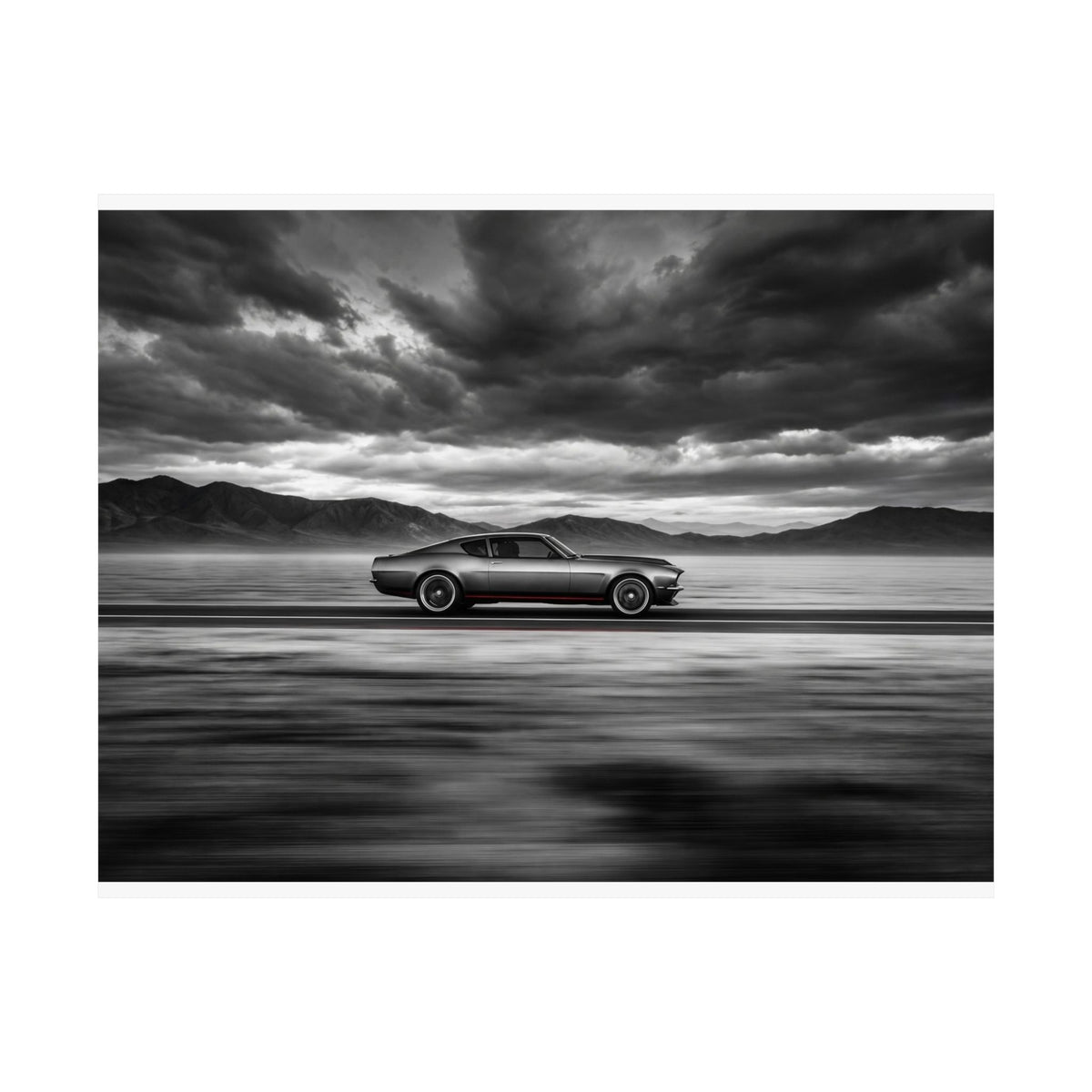 Open Road Velocity - Muscle Car Wall Art | Matte Poster (Landscape)