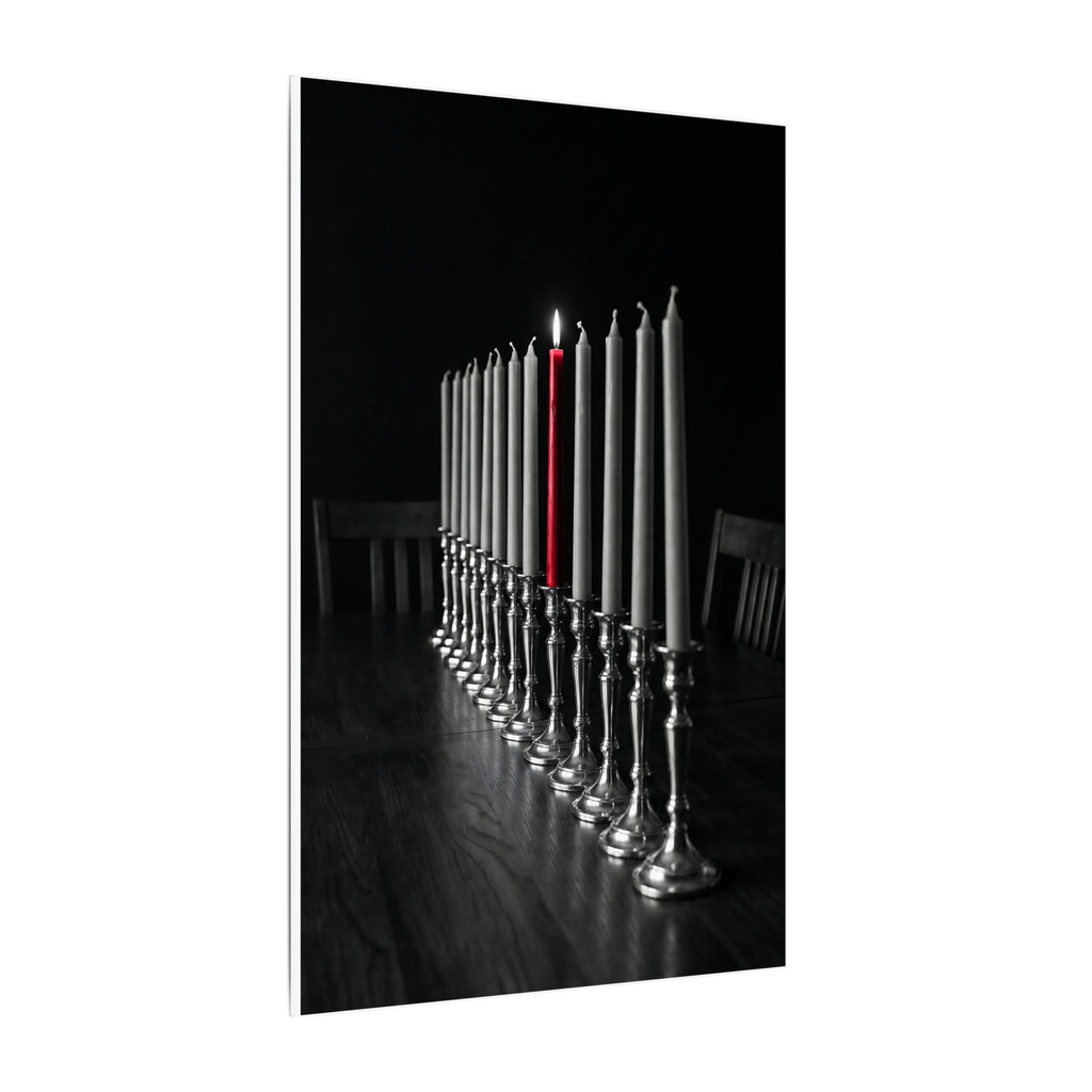 One Candle Lit - Dining Room Wall Art | Canvas