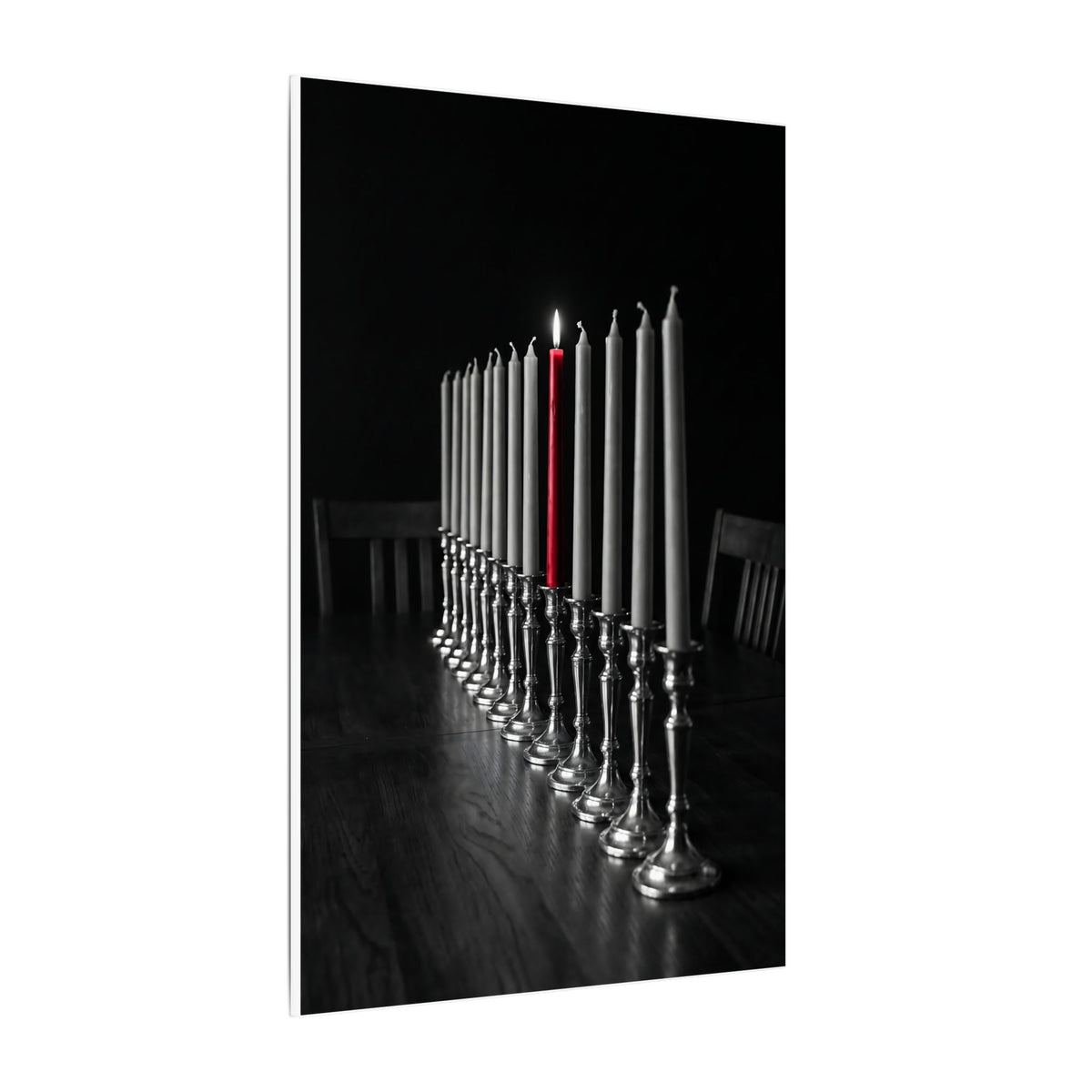 One Candle Lit - Dining Room Wall Art | Canvas